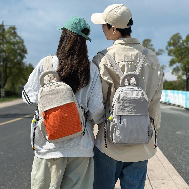 Small backpack men's and women's outdoor lightweight multi-purpose sports cycling backpack fashion contrasting color tablet casual breast bag