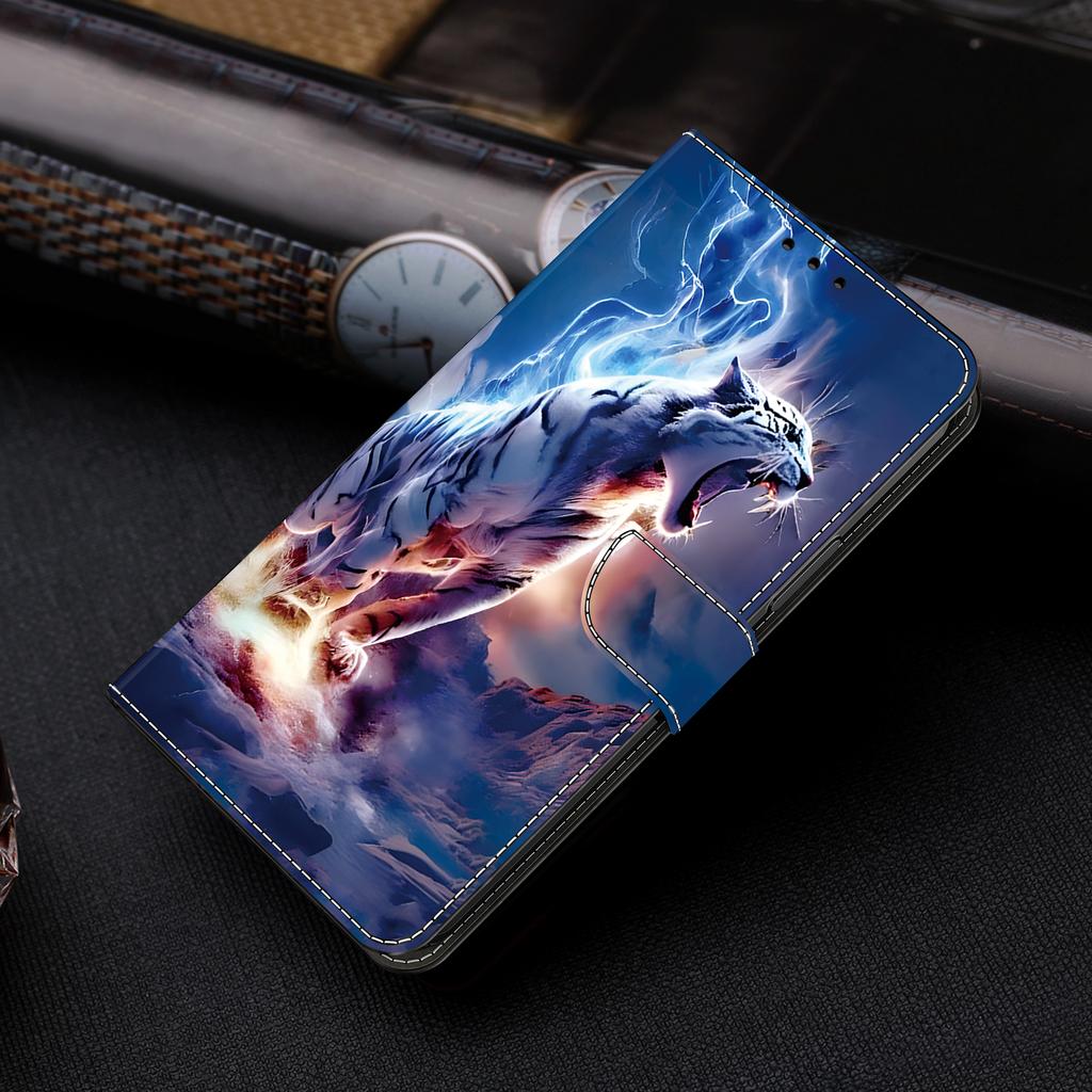 Portfel ze skóry z malowanymi wzorami 3D typu flip do Samsung Galaxy S25 S24 S23 S22 S21 S20 S10 S10e S9 S8 Plus Ultra FE EDGE 4G/5G Etui