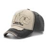 European and American men's and women's outdoor peaked cap with vintage letter patches and personalized visor cap
