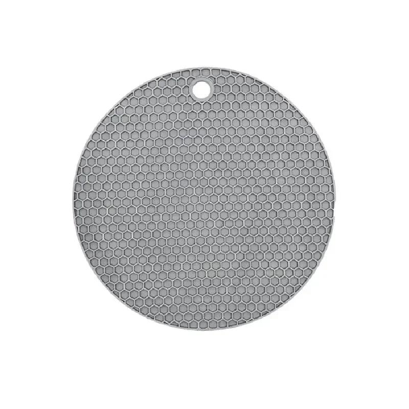 

2025 New Round Thermal Insulation Mat Silicone Anti-ironing Thicken Table Mat Drink Cup Coaster Bowl Household Heat Resistant Pl 18cm&Round темно-сірий