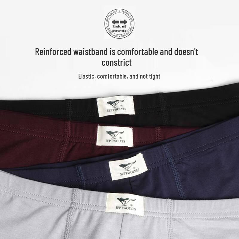 Qipilang Men's Silky Breathable Mid-Waist Boxer Briefs