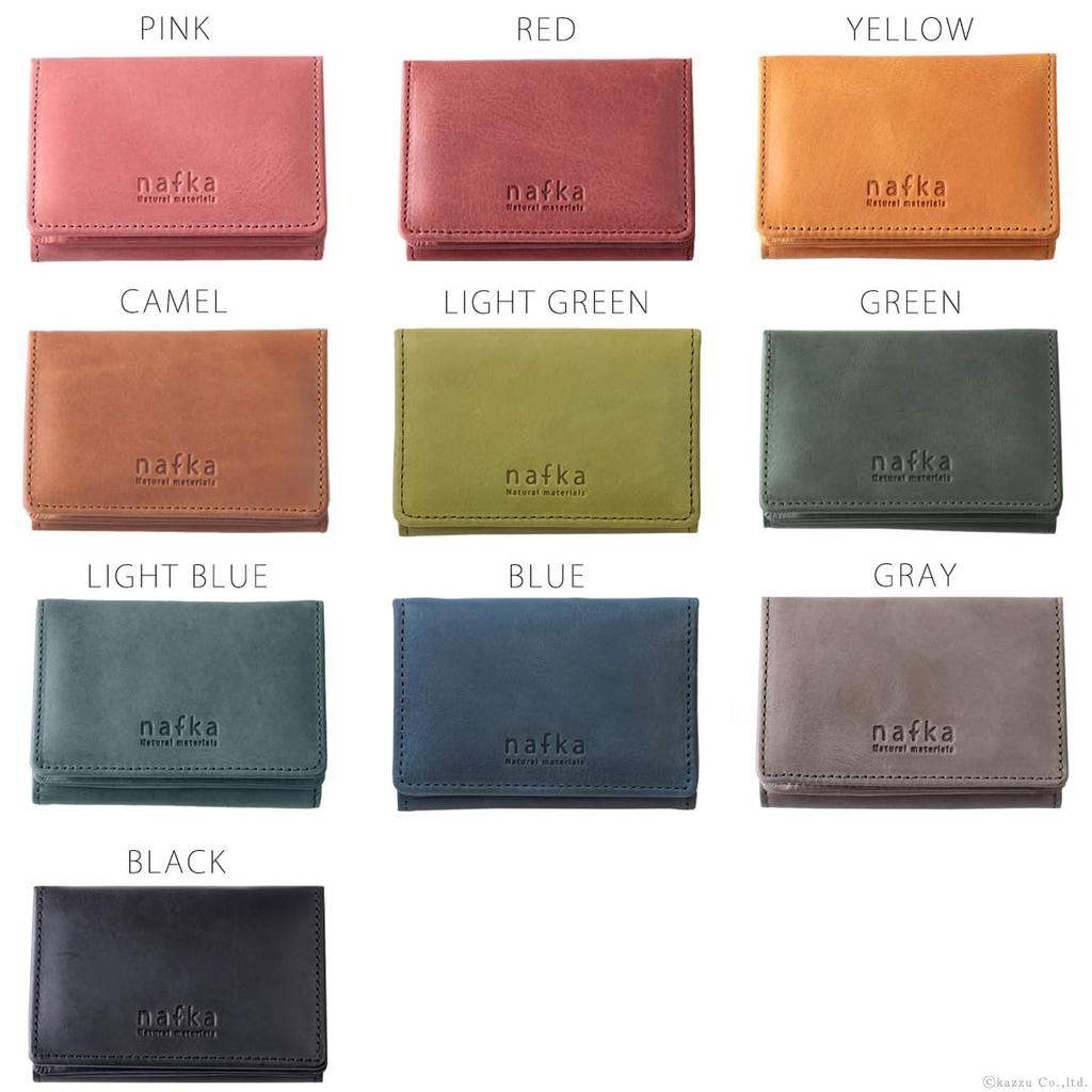 nafka Genuine Leather Mostro Leather Simple Compact Made in Japan [Nafka] Women's Tri-Fold [NFK-72008] (Light Green)