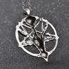 Vintage skull, Pan Shen sheep head necklace, circular pendant, pendant, women's autumn and winter sweater chain, European and American accessories