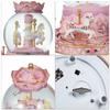Rotating Carousel Music Box Crystal Ball Light up Snow Globe Wind up Musical Box Colorful Lights Cute Little Horses