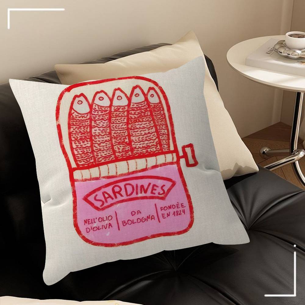 Coastalcharm Sardine Can Pillowcases Home Bedding Decorative Pillow Cover Wedding Super Soft Pillow Case