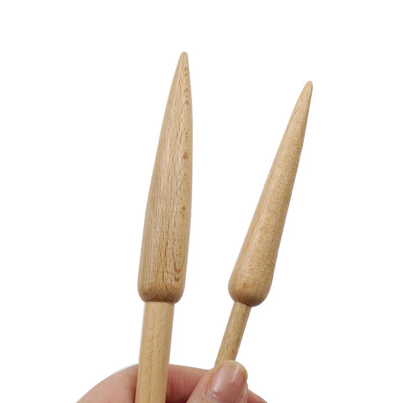 1PC Weaving Tool DIY Sweaters Scarves Tapestries Knitting Shuttle Rods Single Ended Solid Beech Wool Thread Hook Tools