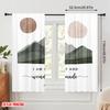 2pcs 2D Flat Printing Party Window Curtains Mountain Landscape Affirmation Polyester Fabric Without Electricity Family Party for