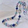 Vintage Natural Freshwater Pearl Lapis Lazuli Citrine Design Sense Collarbone Chain Necklace Neck Chain