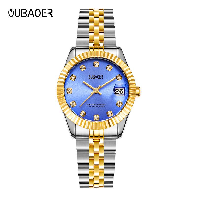 

Новые женские водонепроницаемые кварцевые часы с инкрустированным бриллиантами циферблатом и индикацией даты - свежие женские наручные часы