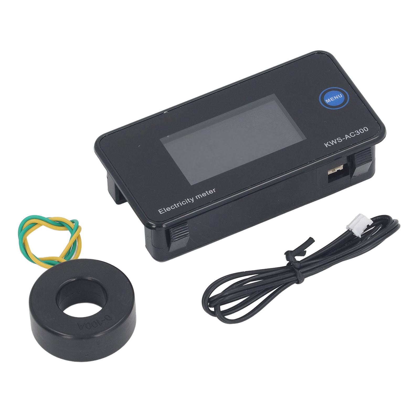 

AC Voltmeter Ammeter AC50300V 0100A Temperature Power LCD HD Display Multimeter with CT