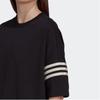 Adidas Originals Trefoil Striped Crew Neck Straight Cut Short Sleeve Dress Women Dress Black HM1773