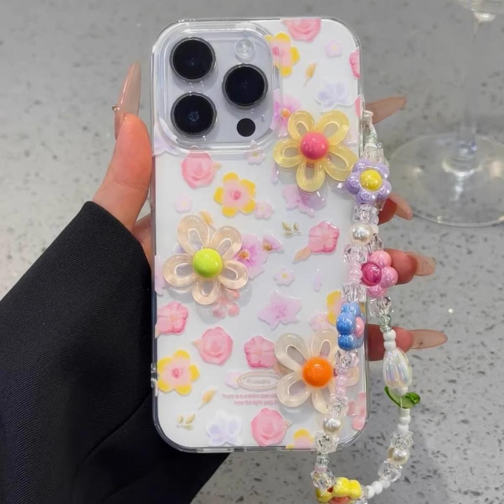 Single Layer Fresh Flowers for IPhone 16 Mobile Phone Case for IPhone 15/14/13 Cartoon 12 Personality 11promax