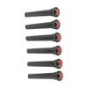 6Pcs Black Guitar Bridge Pin Kit Decorative Robust Clarity Increasing Guitar Bridge Pin Replacement Red Head Type
