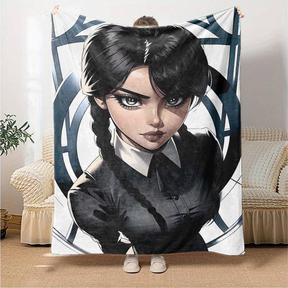 1pc Addams Family Wednesday3 Blanket, Gift, for Men and Women, Soft Blanket, Good for Sofa Bed Couch Travel, Lightweight Flannel Blanket