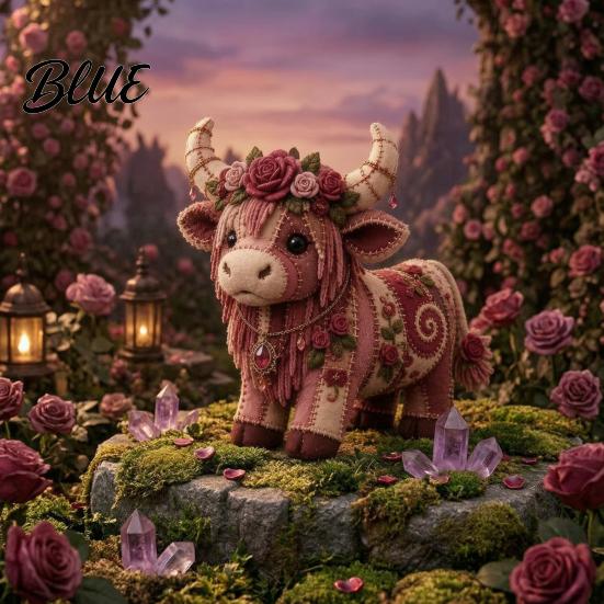 Handmade Gift Making Beginners DIY Sewing Kit Cow Patchwork Supplies Highland for Adults Fabric Doll