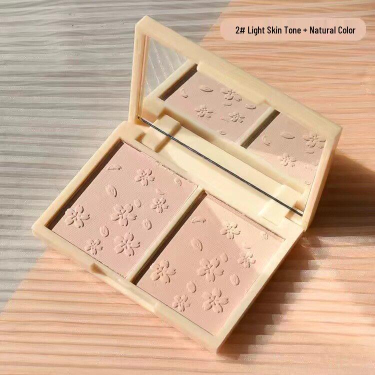 Lameila Dual Concealer: Translucent Pressed Powder, Wet/Dry Use, Long-Lasting Adherent, Breathable, Pore-Hiding.