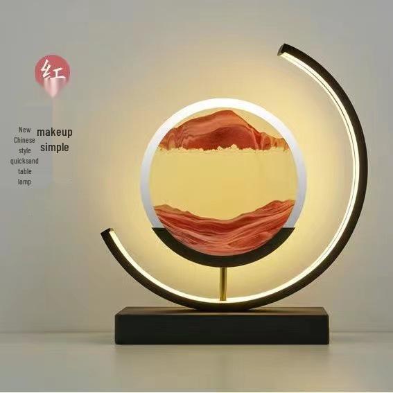 Chinese Landscape Flowing Sand Lamp: Creative Hourglass Decor for Desk, Living Room, Bedroom, or Wine Cabinet.