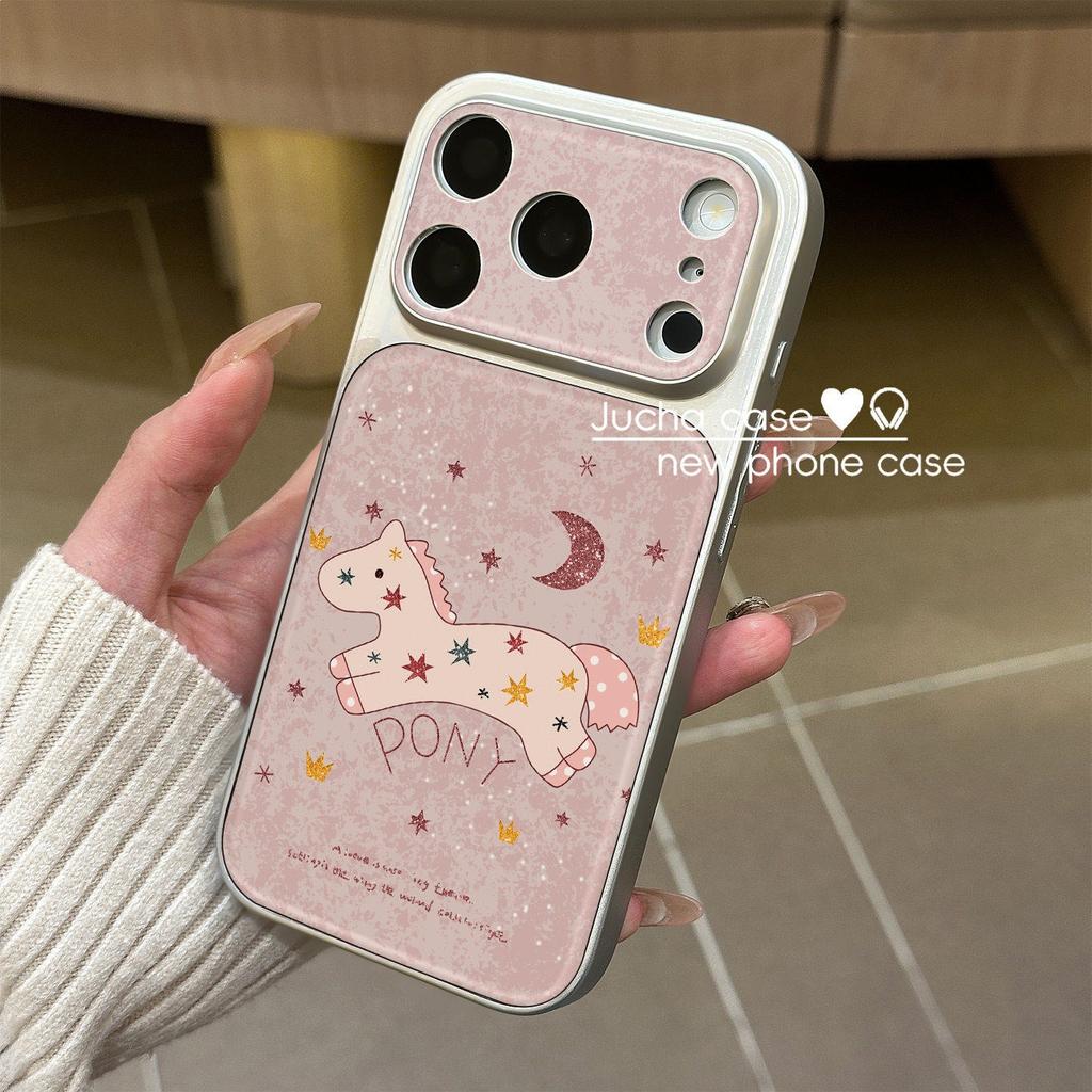 Applicable to Apple 17promax mobile phone case all-inclusive lens anti-drop 14 Korean advanced sense ins wind star pony
