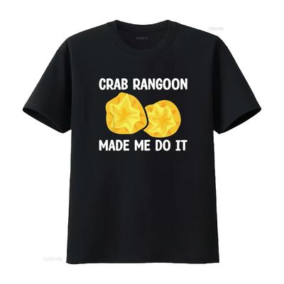 Crab Rangoon Made Me Do It T Shirt Vintage Washed Soft Streetwear Casual Stylish Unisex Designer Clothes Breathable Slightly