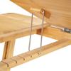 SONGMICS Bamboo Lap Desk, Laptop Table, Breakfast Tray with 5 Adjustable Tilting Angles, Small Drawer, Natural