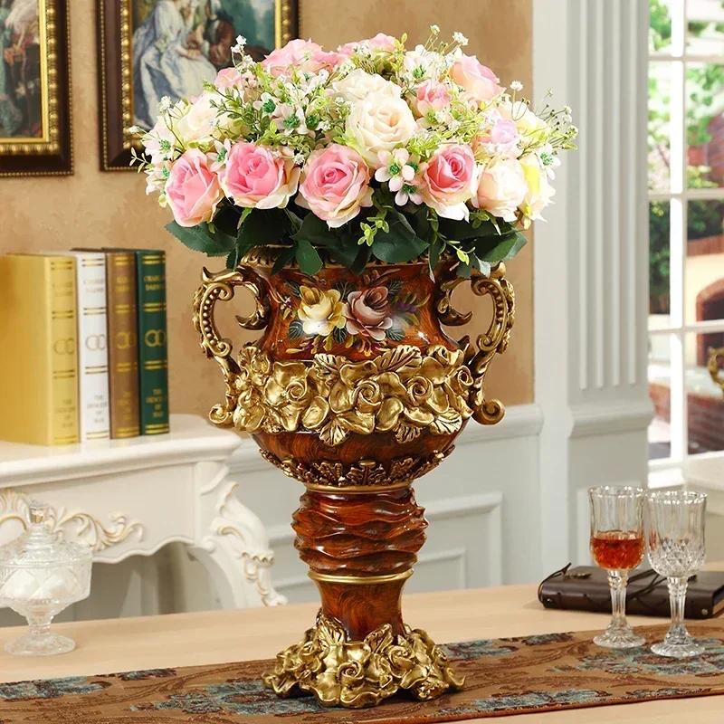 Height 50cm Retro Style Originality Vase Landing Large Size Flower Arrangement Luxurious Ornaments Home Furnishings Decorate