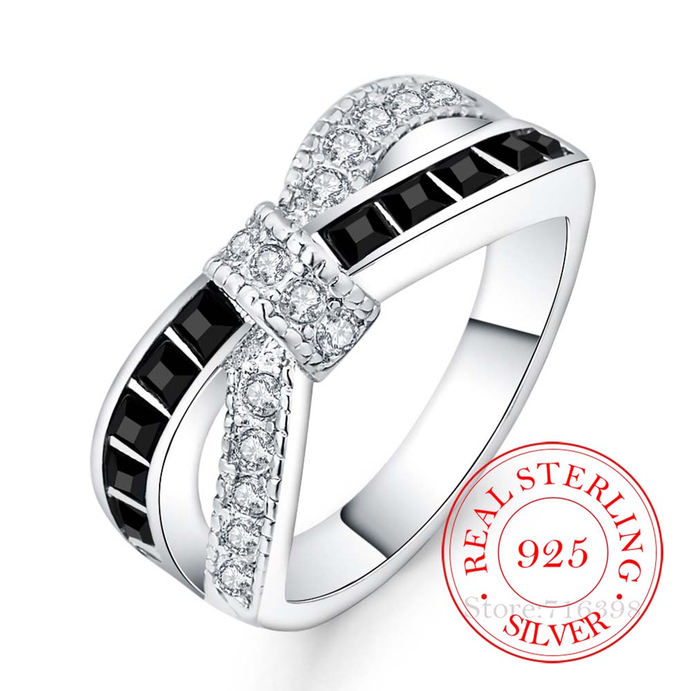 100% 925 Sterlingsilber Schmuck Vintage Lila Kristall Paar Hochzeits Silberringe für Damen Herren Mode Silberring Schmuck