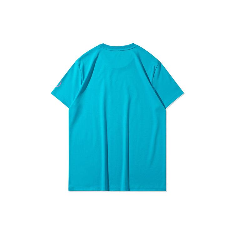 Li Ning Wade Collection T Shirts Men's Blue Crew Neck Moderate Straight Fit AHSQ475-4