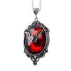 Gothic Bat Pendant Necklace With Red Jewelry Charm For Vintage Style Jewelry Lovers
