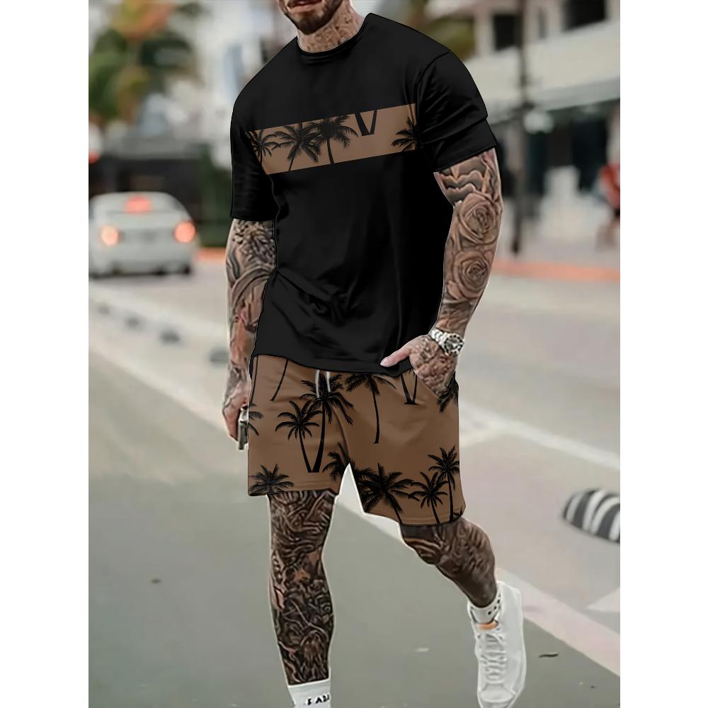 Men's Short-sleeved Shorts Set Casual Fashion Simple Sports Suit Breathable Unisex Sports Clothing