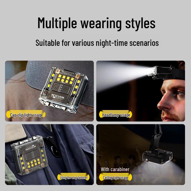 WARSUN G7 Rechargeable LED Headlamp & Clip Light