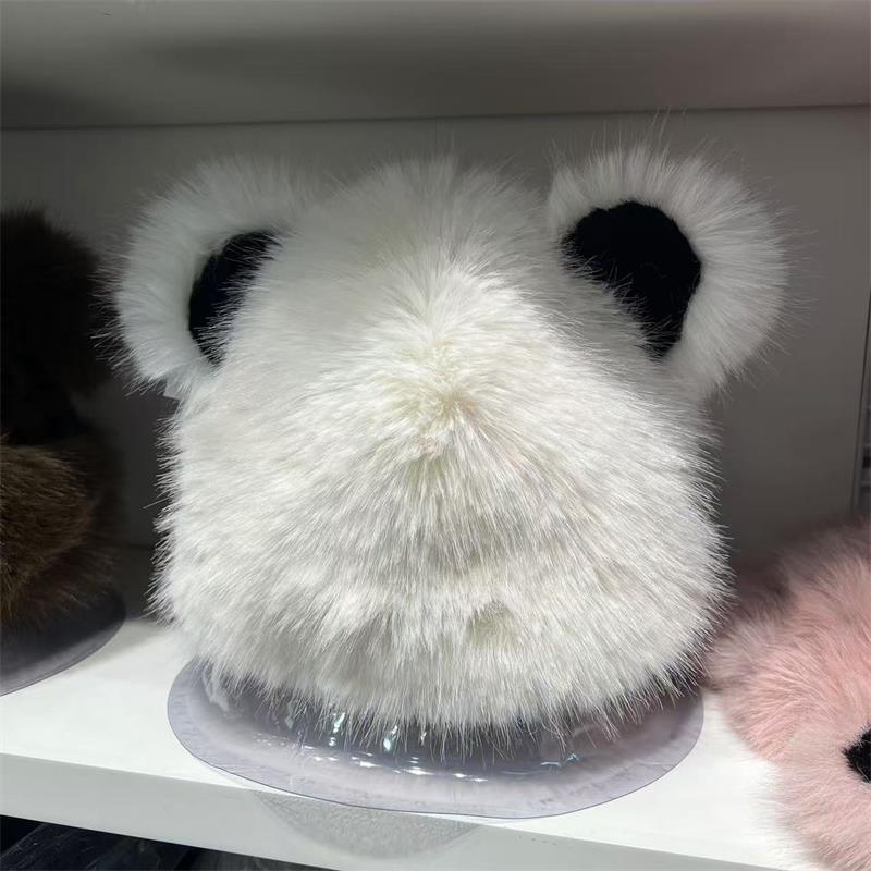 

Милая плюшевая шапка-пуловер с интегрированным мехом, теплая, с мультяшными ушками, маленькая свежая студенческая шапка для защиты ушей на осень и зиму M（56-58cm） белый