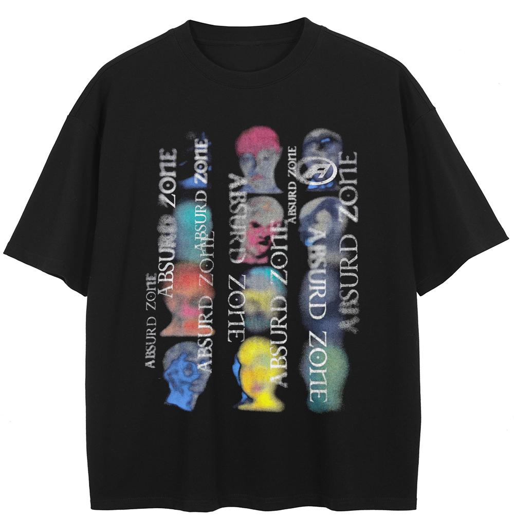 

2024 уличная футболка унисекс с буквенным принтом, хлопковая черная футболка, топы унисекс, футболки, летняя футболка с короткими рукавами XXL чёрный