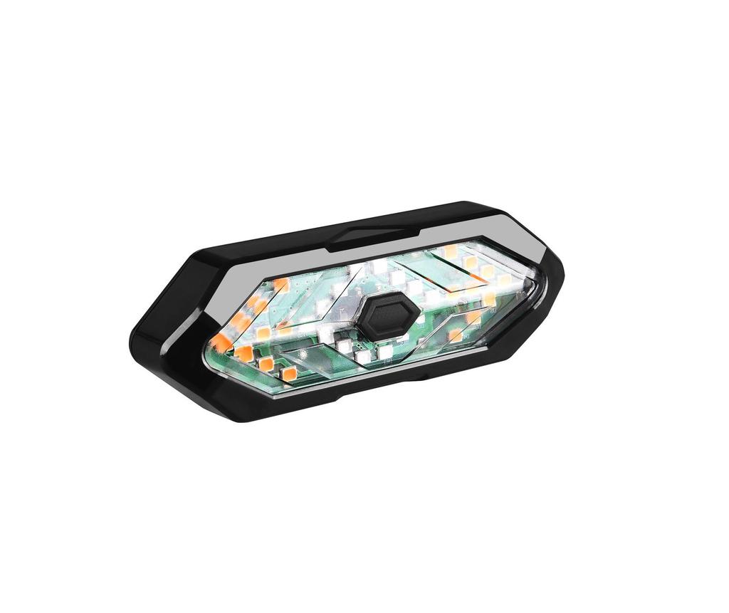 Bicycle LED Taillight with Turn Signal, Horn, Remote Control & USB Charging – Waterproof for Night Riding
