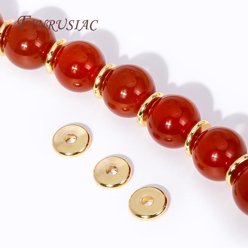3mm 4mm 5mm 6mm 18K Gold Plated Bead Spacers For Jewelry Making,Separator For Beads Bracelets Accessories,DIY Flat Round Beads