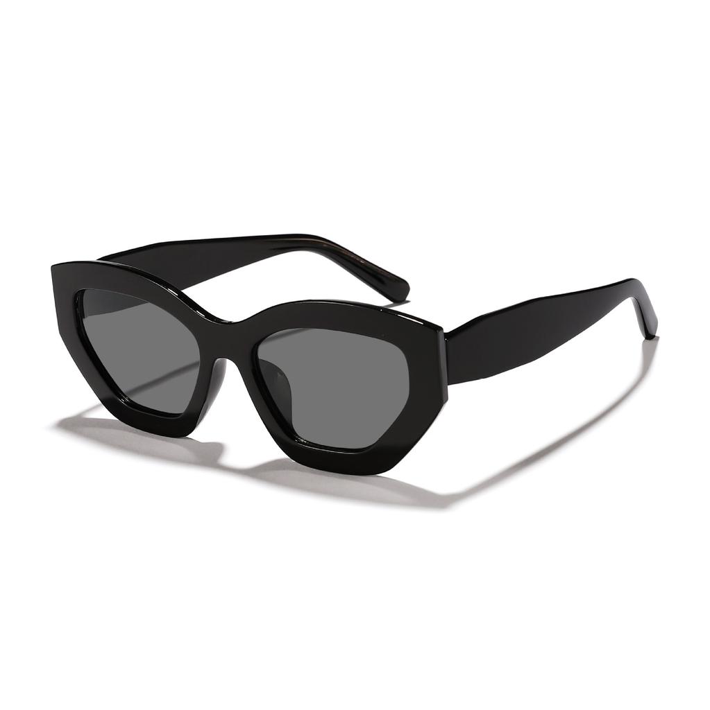 Ryan leopard print irregular cat eye sunglasses women's European and American advanced sense personalized outdoor street sunshade sunglasses
