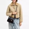 Coach Rowan 17 abnehmbarer Schultergurt mit Reißverschluss Denim und Rindsleder und Leder Handtasche Mini Damen Schwarz