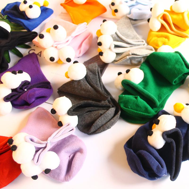 3d three-dimensional big eyes cute cartoon candy color women's cotton tube socks