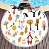 Mushroom Pattern Plant Horse Riding Printed Beach Towel Microfiber Digital Swimming Pool Beach Towel Blanket Shower Beach Towel