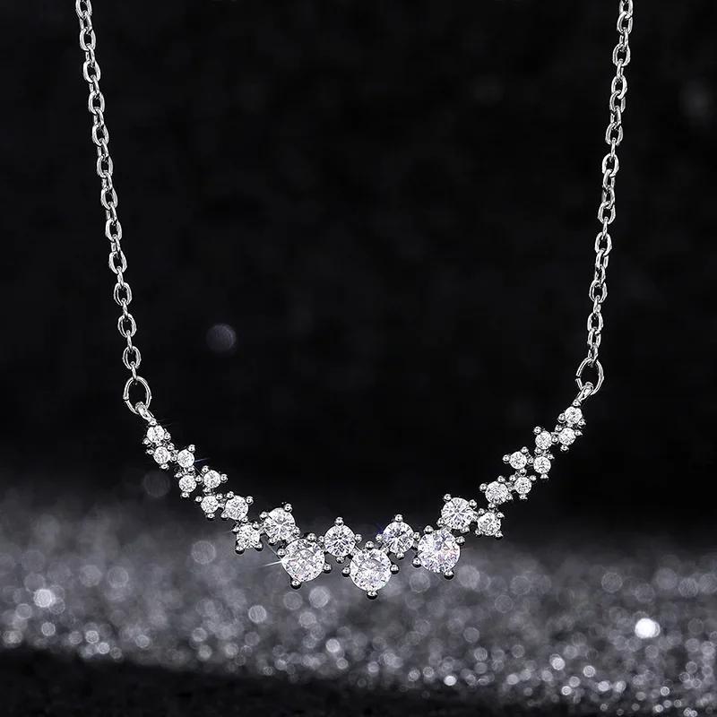 Gorgeous Bridal Wedding Necklace Brilliant Cubic Zirconia Delicate Female Necklaces for Party High Quality Trendy Jewelry