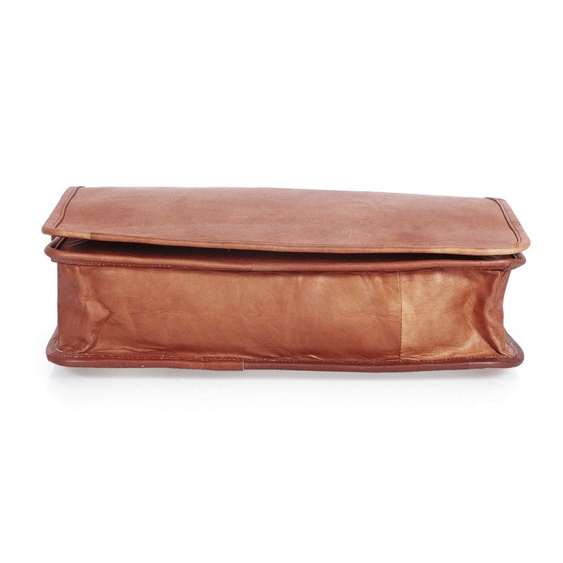 Leather Laptop Bag | Handmade Goat Leather Messenger Satchel | Vintage Crossbody Office Bag for Men & Women | Leather Briefcase