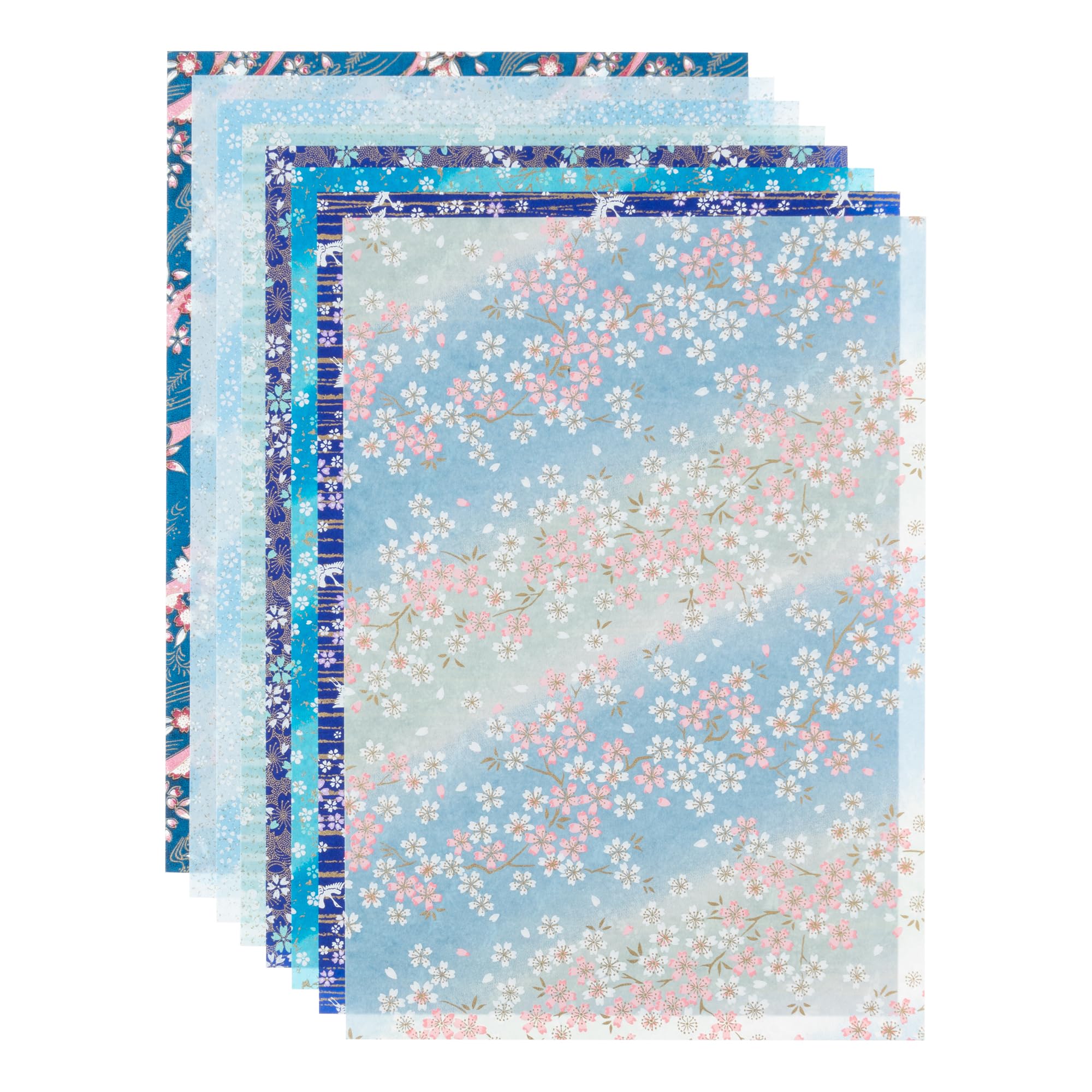 

Kawasumi Washi Специальная подборка Синий Чиёгами Юдзен Ваши B4 х 8 узоров Бумага ручного крашения, Размер, 25,7 36,4 см,