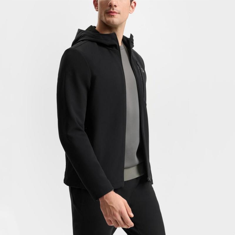 Fila Fitness Soft Comfortable Woven Water-Resistant Fleece Jacket Men Jackets Deep-Black A11M511714F-BK