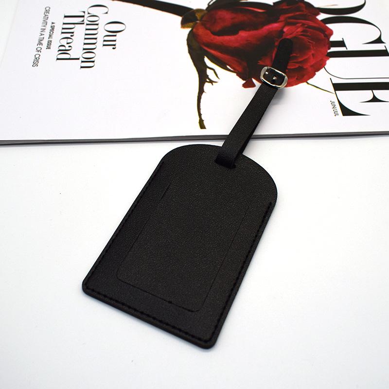 Customizable PU Leather Luggage Tag with Hardware Buckle & Signature Paper