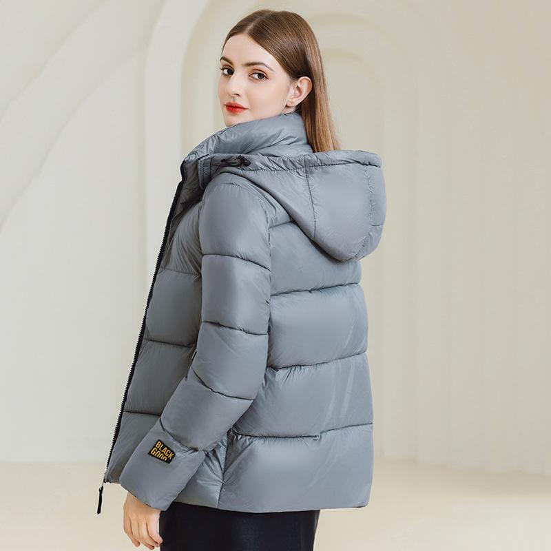 Kvinners vinter ensfarge varm bomull-polstret jakke stropp brød polstret frakk