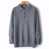 Wool Men Lapel Pullover Long Sleeve Polo Neck Sweaters Loose Knit Clothing Large Size Shirt