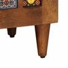 Sideboard with Storage Walnut Finish 60 X 33 X 75 Cm Solid Mango Wood