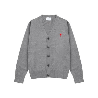 Nový pletený svetr AMI CS s kulatým výstřihem trendy značka dámský pár malá láska volný top s dlouhým rukávem přeshraniční pletený svetr