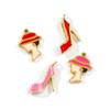 1 PC Waterproof 304 Stainless Steel Charms 18k Gold Plated Enamel The Lady With A Hat High Heels Pendant For DIY Necklace Making