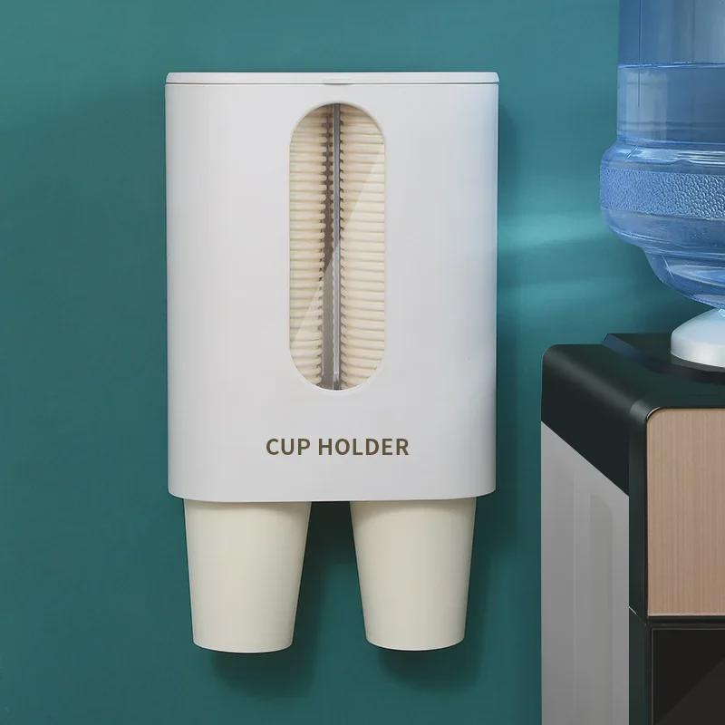 Large Capacity Waterproof Double Tube Paper Cup Holder - Disposable and Dustproof for Household or Catering Use