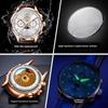 OLEVS Belt Perpetual Calendar Multi-function Moon Phase Mechanical Watch with Night Light for Men's Watch, Men's Timepiece